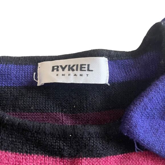 Sonia Rykiel Enfant Wool Multicolor Striped Long Sleeve Dress size 8 - Picture 5 of 10